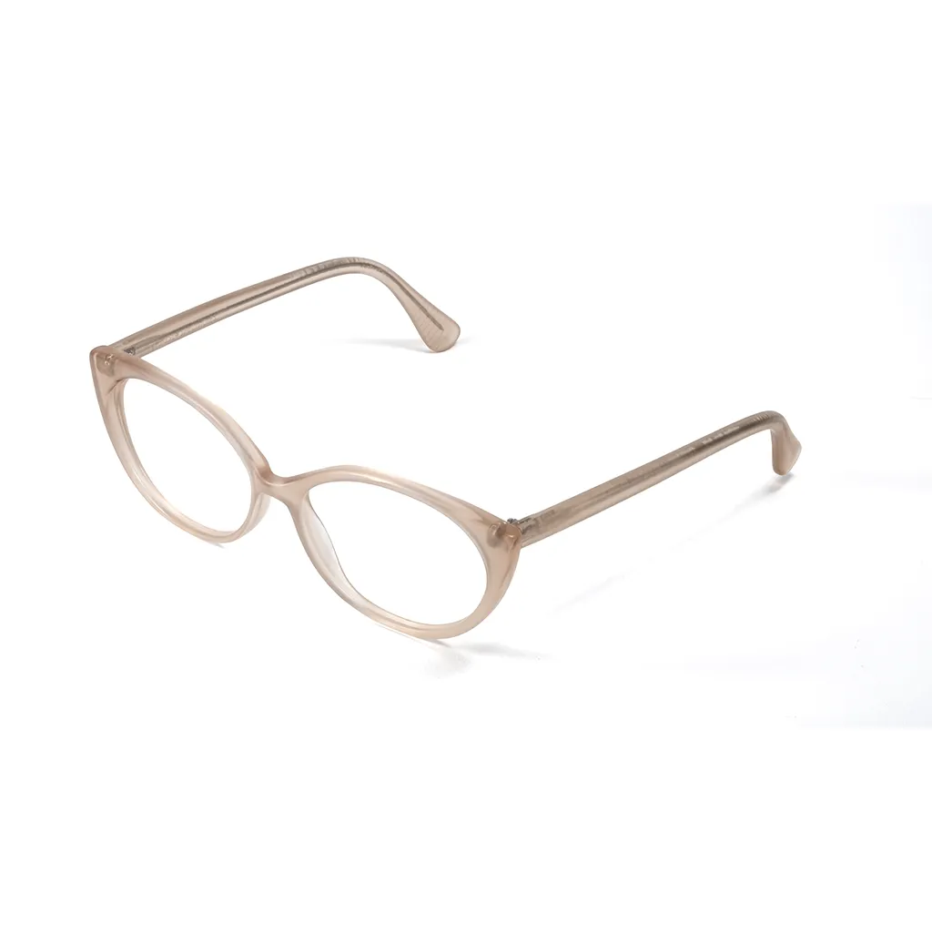 TIG heavy matte baby pink glasses — angled view showing bold depth paired with gentle pastel tone, crafted in London